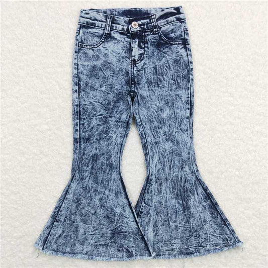 P0008 Baby girls navy fashion bell pants denim jeans