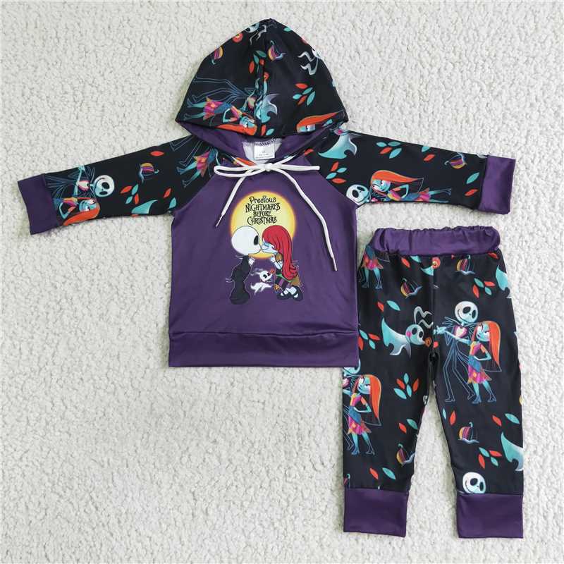 BLP0030 Boys Corpse Bride Hooded Long Sleeve Pants Set