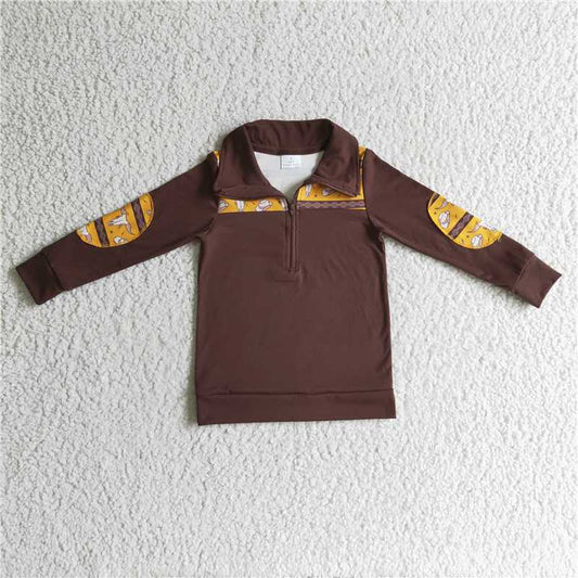 BT0088 Baby boys western cow skull pullover Tops