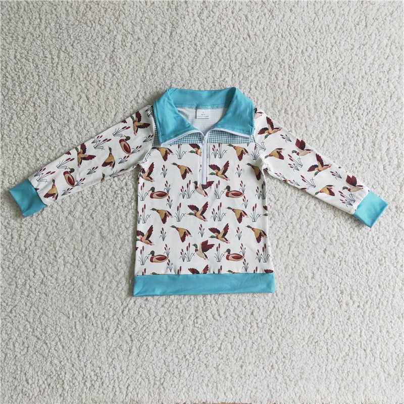 BT0095 Baby boys duck pullover long sleeve shirts