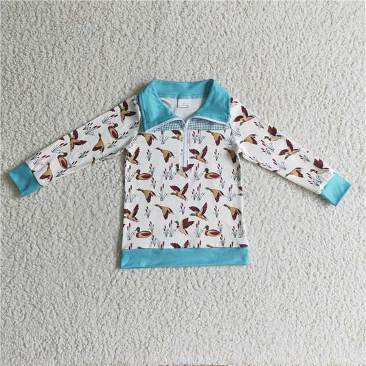 BT0095 Baby boys duck pullover long sleeve shirts