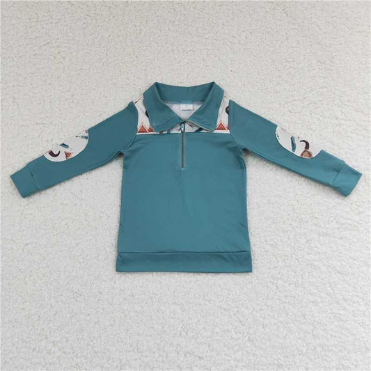 BT0105 Baby Boys western Cow Skull pullovers Tops