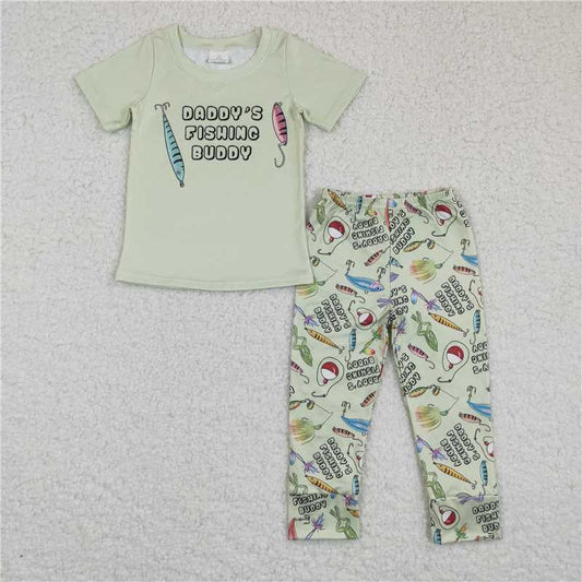 BSPO0038 Baby Boys Fishing short sleeve top pants clothes sets