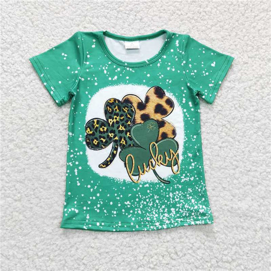 12.22 RTS NO MOQ （In stock）GT0109 Baby Girls Lucky St Patrick Day shirts tops
