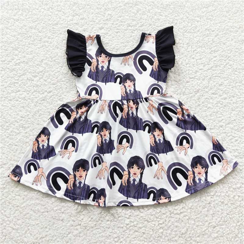 GSD0326 Wednesday flying sleeve dress