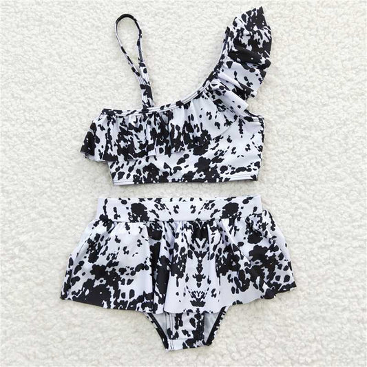 S0123  Baby Girls Summer Cow Print Two Pieces Swimsuits