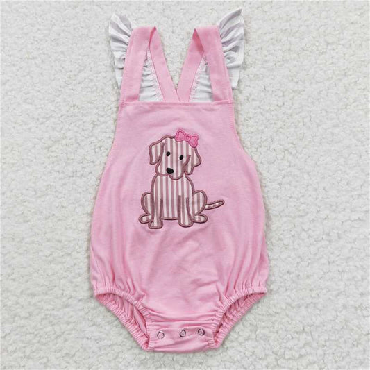 SR0303  Baby Girls Dog Summer Bubble Rompers