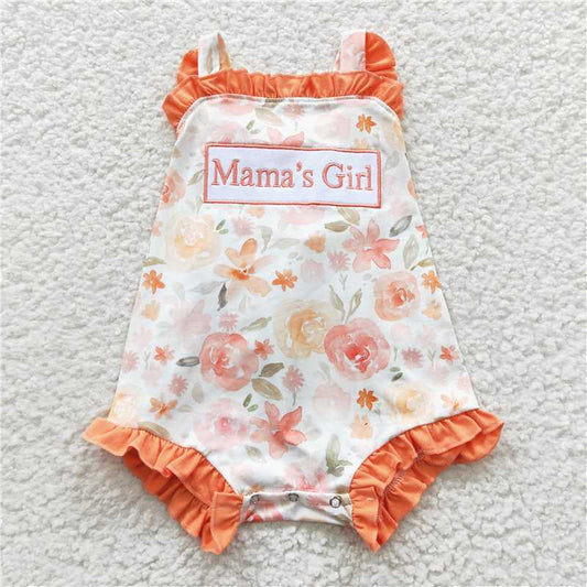 SR0330Mama's girl floral mother's day baby girls romper