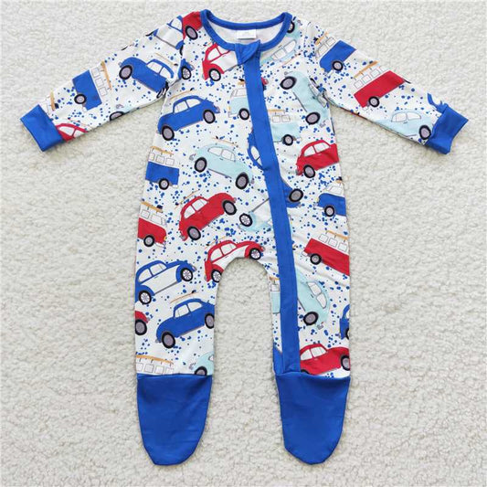 RTS LR0444 Taxi bus blue and white zipper long-sleeved jumpsuit