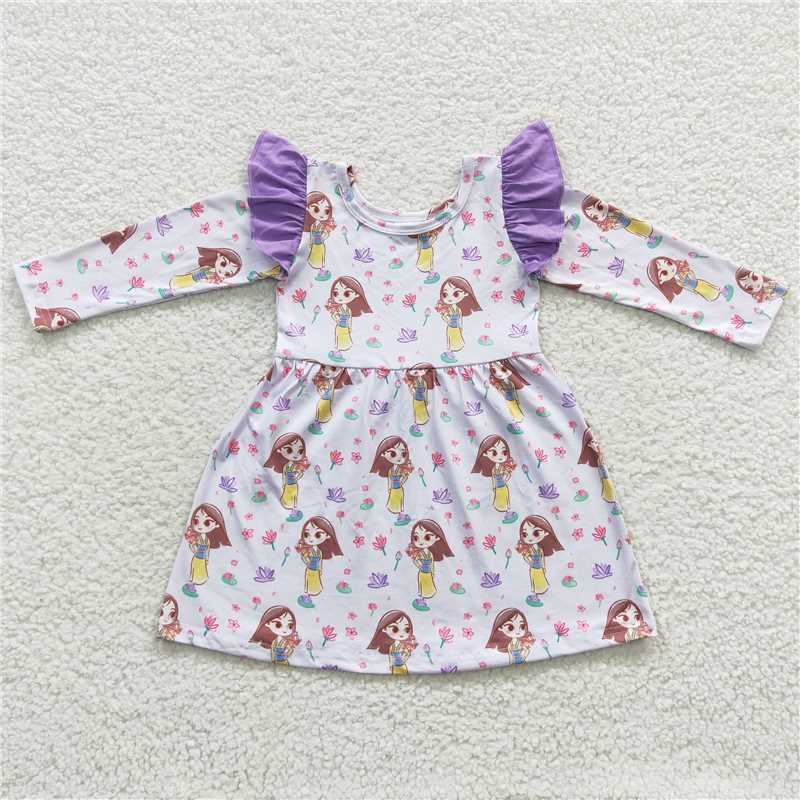 GLD0252  Baby Girls Lavender Princess Ruffle Dresses