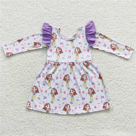 GLD0252  Baby Girls Lavender Princess Ruffle Dresses