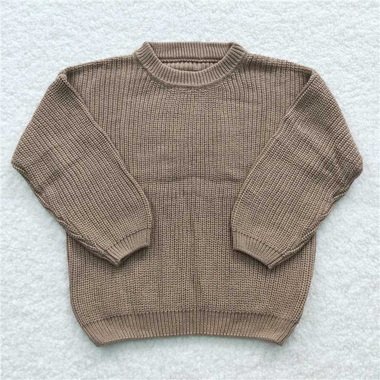 GT0229  Khaki cotton girls winter sweater