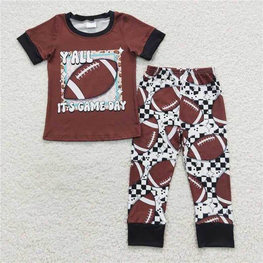 BSPO0059 Baby Boys Game Football Brown Pants Clothes Sets