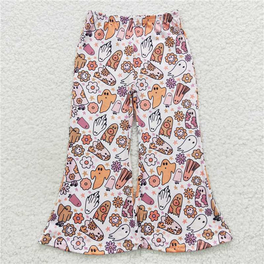 P0201  Baby Girls Halloween Ghost Bell Bottom Pants