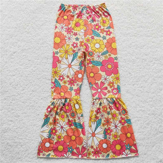 P0172  Adult Women Flowers Western Bell Pants Pajamas