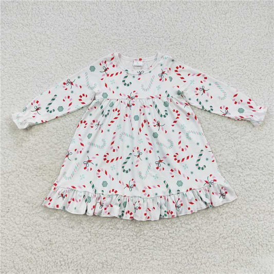 GLD0290  Baby Girls Christmas Candy Cane Dresses