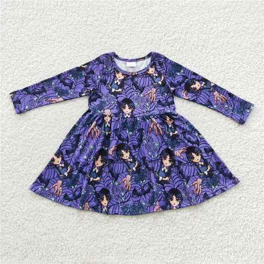 GLD0229  Baby Girls Black Movie Knee Length Dresses