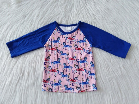 10.13 RTS NO MOQ （In stock）G2-18、】、Baby Boys Long Sleeve Top Horse long sleeve top