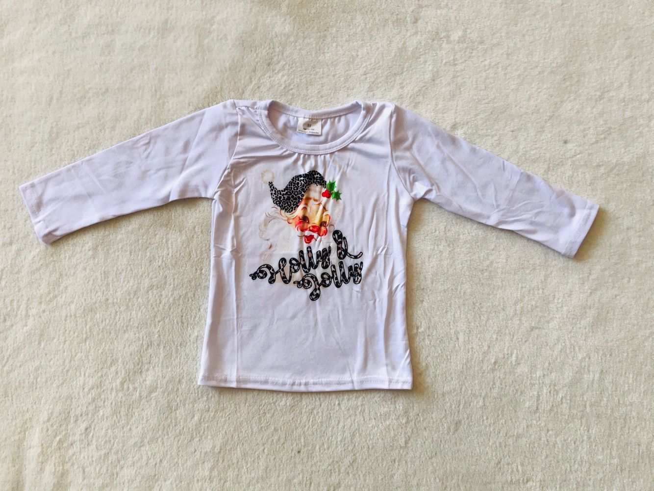 10.14 RTS NO MOQ （In stock）G3-4-*4 Baby Boys Long Sleeve Top Leopard print white top for senior men