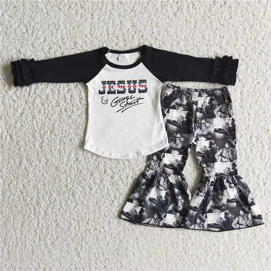6 A16-13Singer print kids boutique clothes