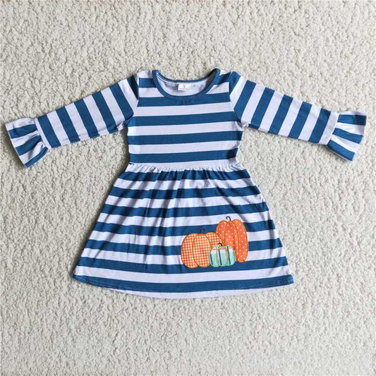6 A19-13  Pumpkin stripe dresses
