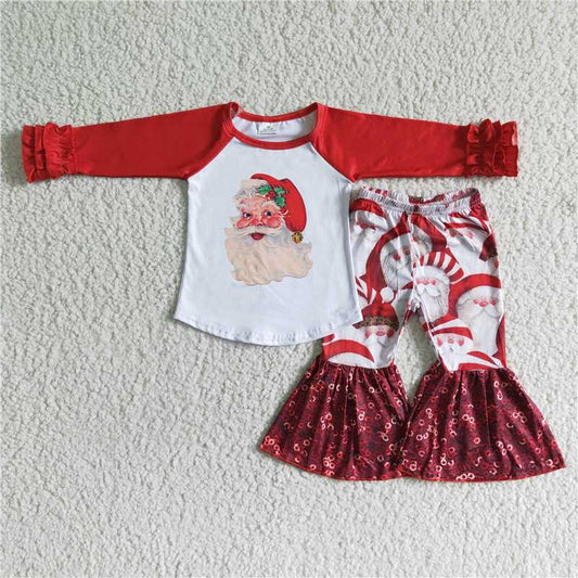 GLP0008 Santa Claus red lace long-sleeved trousers suit