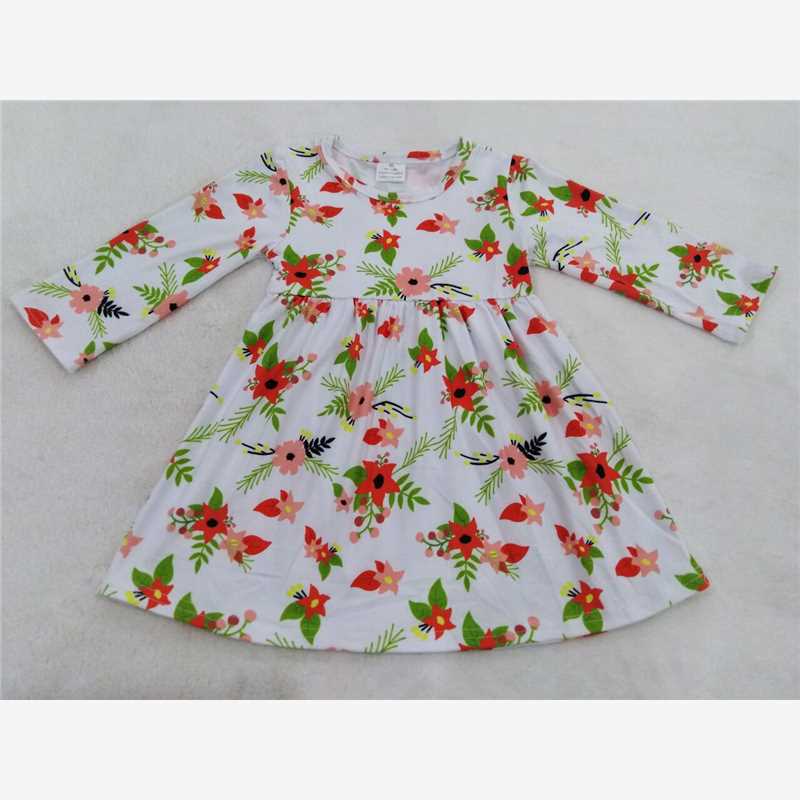 9.26 RTS NO MOQ（In stock）G2-16-4 Baby Girls Winter Dress Five-pointed star flower long-sleeved dress