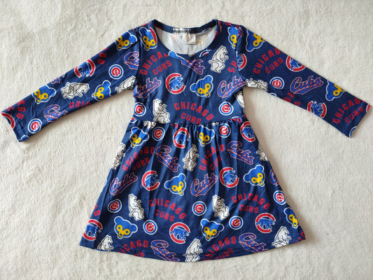 9.20 RTS NO MOQ（In stock）G2-16-5*.*. Baby Girls Winter Dress White Polar Bear Long Sleeve Dress