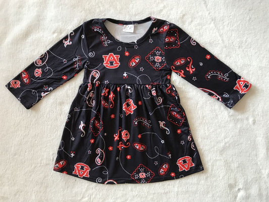 9.17 RTS NO MOQ（In stock）G2-24-6]\\ Baby Girls Winter Dress Baby Girls Red A letter black long-sleeved dress