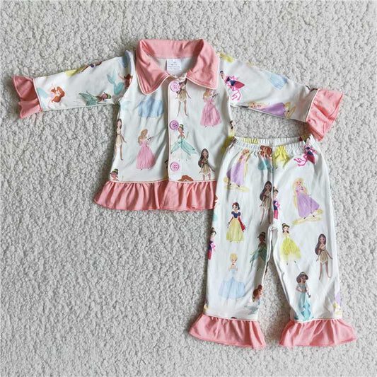 6 B9-23Baby girls princess long sleeve sleepwear