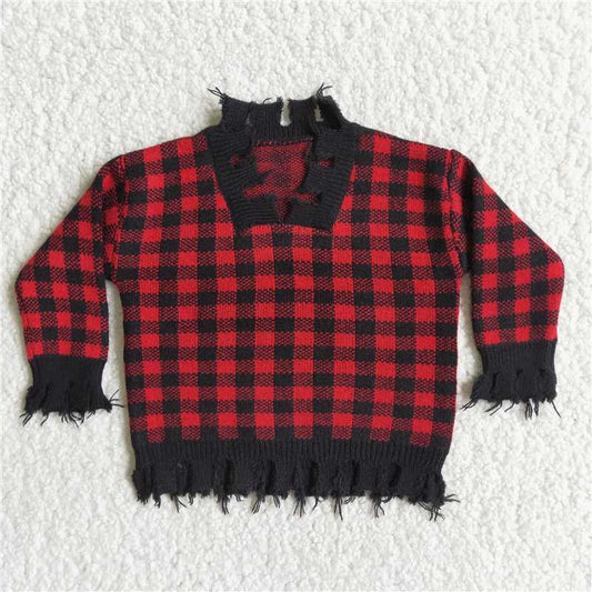 6 A4-14  Plaid Sweater