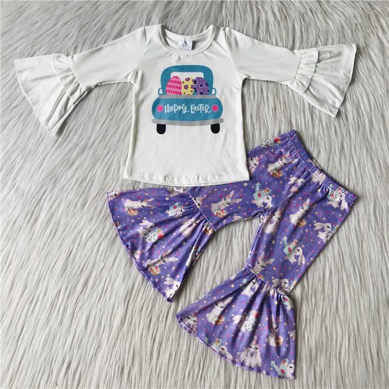 6 A22-11 Blue Car Purple Rabbit Pants Suit