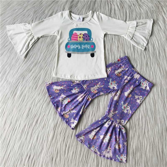 6 A22-11 Blue Car Purple Rabbit Pants Suit