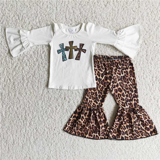 6 B13-19Cross print girls Easter outfits