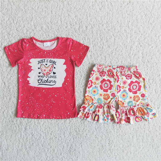 Baby Girls cartoon mouse denim shorts summer sets