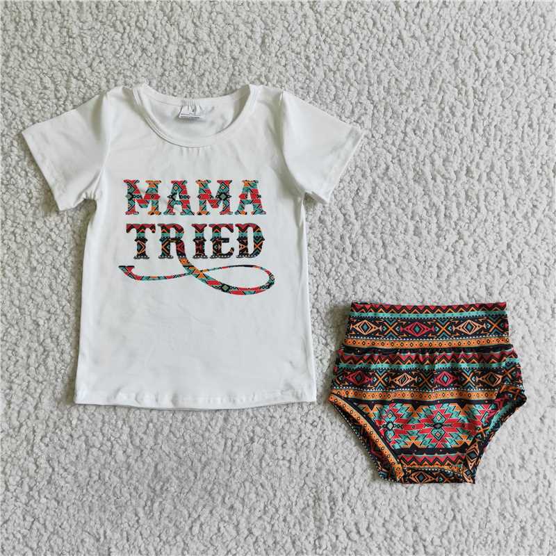 B10-22  Letter Bohemian style bummie set