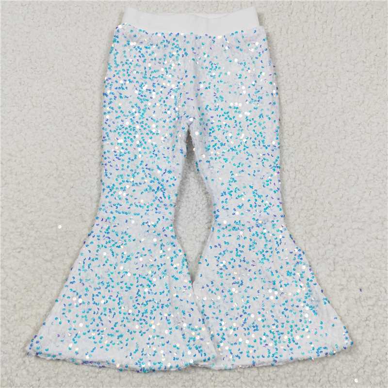 C16-20  Sequin white bell-bottoms