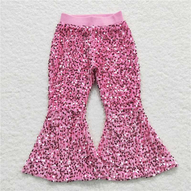 USA Shop (in stock)D5-27  Sequin pink bell-bottoms
