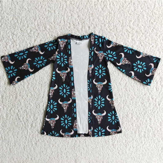 6B4-14 Cow cardigan