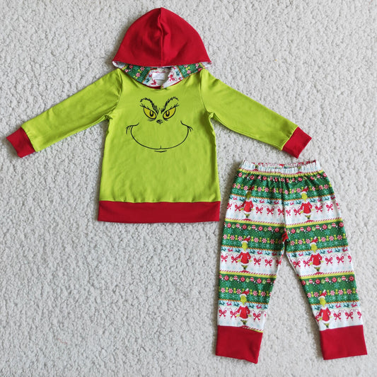 6 A15-18 Grinch Boys Hoodie Set
