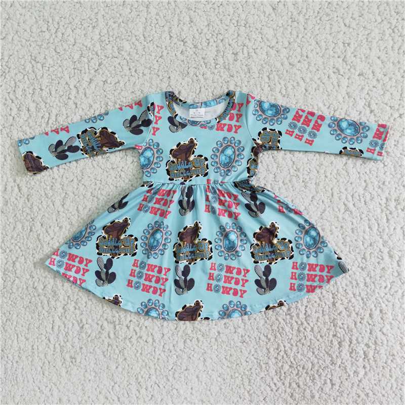 6 B13-9 Baby Girls Howdy blue dresses