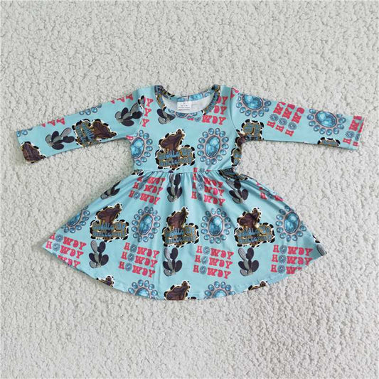 6 B13-9 Baby Girls Howdy blue dresses