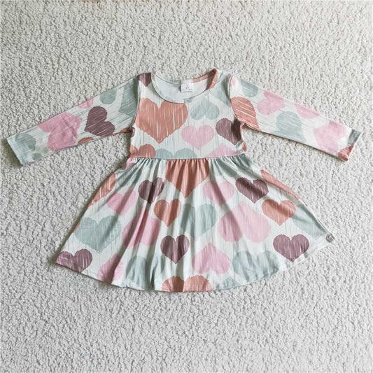 6 A1-5  Valentines heart long sleeve dresses