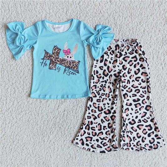 E5-1 Easter blue he is risen leopard bell sets