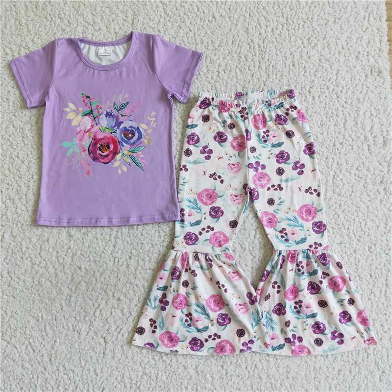 E7-3 Purple floral bell sets
