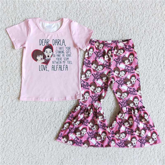 E5-15 Pink short sleeve valentines bell sets