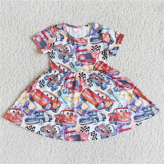 D3-2 National flag police car short-sleeved skirt