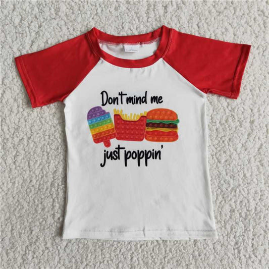 D6-18  Baby boys pop red short sleeve raglan top