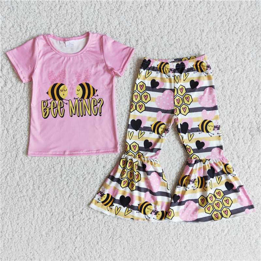 C0-30 Baby girls valentines honey bee bell sets