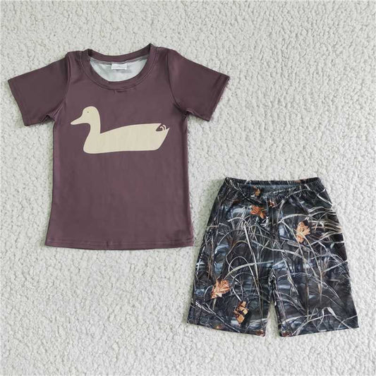 BSSO0011 Baby boy duck camo summer shorts sets